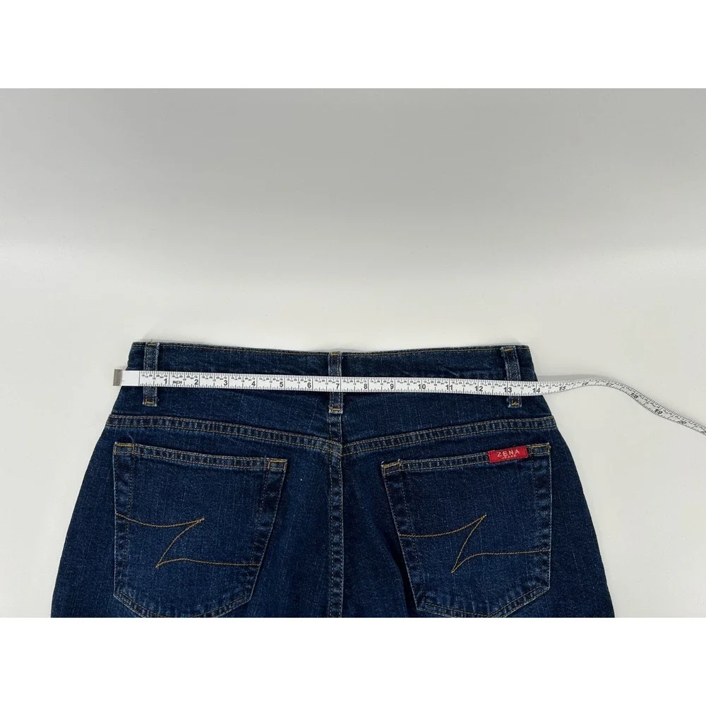 Zena Denim Jeans Womens 6 Dark Wash Straight Leg Mid Rise Fall Winter Blue Jeans